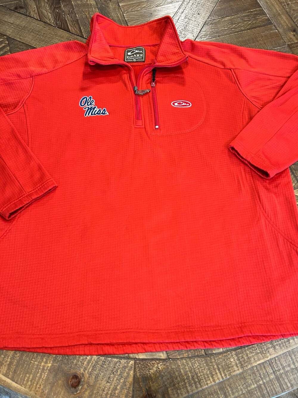 Drake Clothing Company Ole Miss Rebels 2X Red 1/4 Zip Pullover